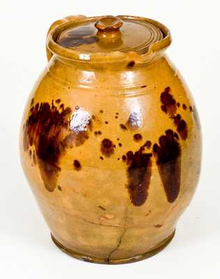 Fine New England Redware Stew Pot with Vibrant Glaze