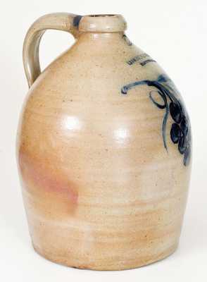 Fine 2 Gal. COWDEN & WILCOX / HARRISBURG, PA Stoneware Jug w/ Bold Grapes Design