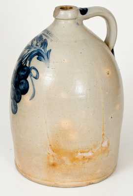 Fine 3 Gal. COWDEN & WILCOX / HARRISBURG, PA Stoneware Jug w/ Bold Grapes Design