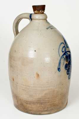 Rare 4 Gal. COWDEN & WILCOX / HARRISBURG, PA Stoneware Jug w/ Bold Grapes Design