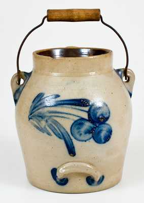 Rare 1 Gal. COWDEN & WILCOX / HARRISBURG, PA Stoneware Batter Pail w/ Cherries