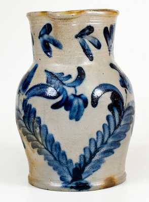 Stoneware Pitcher w/ Bold Cobalt Floral Decoration att. Richard Remmey, Philadelphia, PA