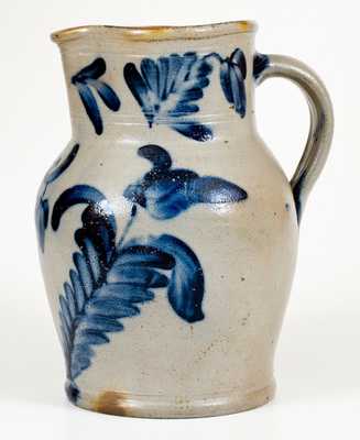 Stoneware Pitcher w/ Bold Cobalt Floral Decoration att. Richard Remmey, Philadelphia, PA