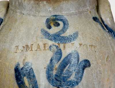 Very Rare L. MARSILLIOT, Euclid, OH Stoneware Jar with Floral Decoration