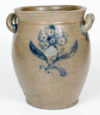 2 Gal. Stoneware Jar with Floral Decoration, probably Manhattan, circa 1800