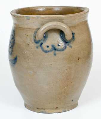 2 Gal. Stoneware Jar with Floral Decoration, probably Manhattan, circa 1800