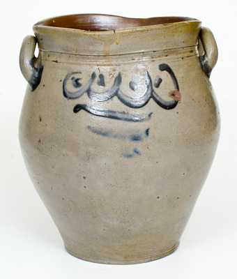 3 Gal. Stoneware Jar with Swag Decoration, probably New Jersey, circa 1800