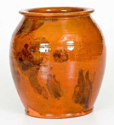 Rare York County, PA Signed Redware Jar, Jacob Rintlaub / 1848