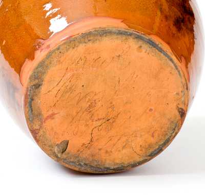 Rare York County, PA Signed Redware Jar, Jacob Rintlaub / 1848