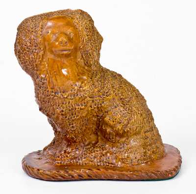 Antique Pottery Spaniel Figure, probably Ohio origin