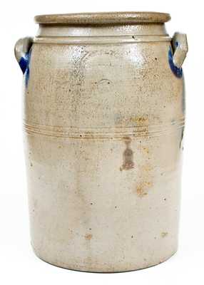 5 Gal. HAMILTON / GREENSBORO Stoneware Jar w/ Profuse Cobalt Floral Decoration