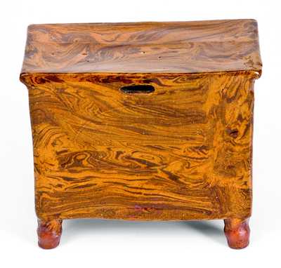 Redware Dresser Bank with Scroddled Glaze, probably English, nineteenth century