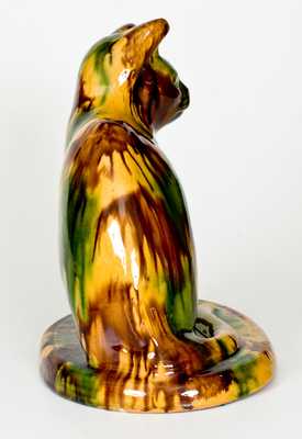 Rare Large-Sized Ohio Yellowware Cat Figure