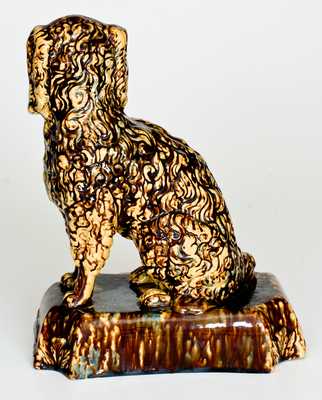 Rockingham-Glazed Spaniel Doorstop, probably East Liverpool, Ohio