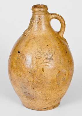 Very Unusual Incised Bellarmine Stoneware Jug, probably Frechen, Germany, 16th Century