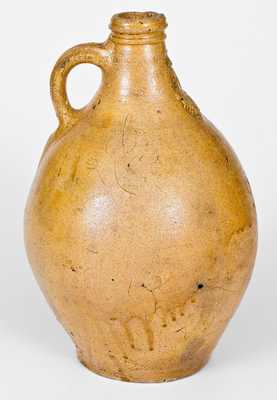 Very Unusual Incised Bellarmine Stoneware Jug, probably Frechen, Germany, 16th Century