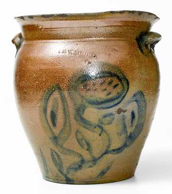 Very Rare T R WADDELL / VA (Allleghany County, VA) Decorated Stoneware Jar