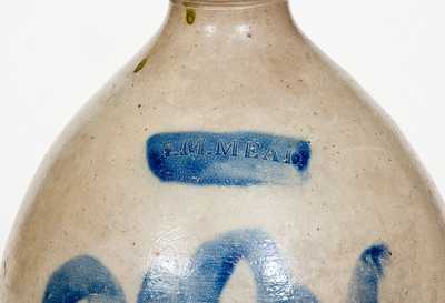 I. M. MEAD, Mogadore, Ohio Stoneware Jug with Floral Decoration