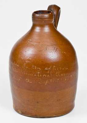 Unusual Small-Sized Jug w/ Baptist Church Ministerial Association Inscription, probably Indiana