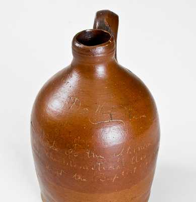 Unusual Small-Sized Jug w/ Baptist Church Ministerial Association Inscription, probably Indiana