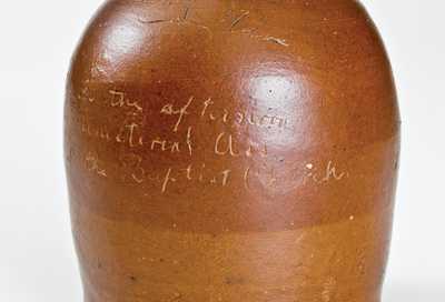 Unusual Small-Sized Jug w/ Baptist Church Ministerial Association Inscription, probably Indiana