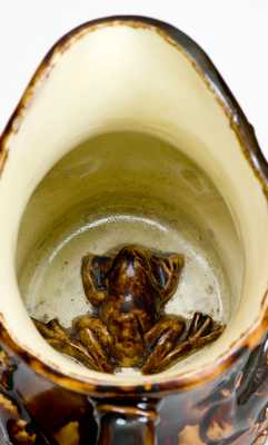 Fine Rockingham Presentation Frog Pitcher, attrib. Swan Hill Pottery, South Amboy, NJ
