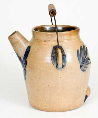 COWDEN & WILCOX / HARRISBURG, PA Stoneware Batter Pail with Floral Decoration