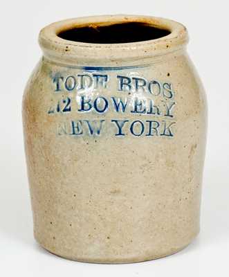 Small Salt-Glazed Stoneware Jar, TODE BROS / 272 BOWERY / NEW YORK