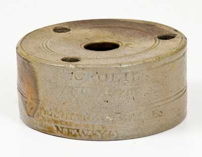 C. CROLIUS / STONEWARE MANUFACTURER / Manhattan-Wells, / NEW-YORK Stoneware Inkwell