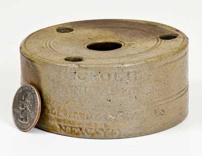C. CROLIUS / STONEWARE MANUFACTURER / Manhattan-Wells, / NEW-YORK Stoneware Inkwell