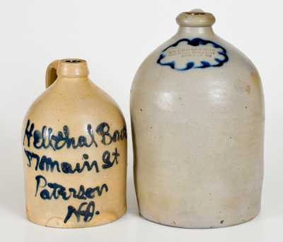Lot of Two: Paterson, NJ and Newark, NJ Stoneware Advertising Jugs
