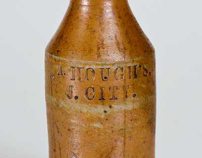 Lot of Two Rare New Jersey Stoneware Bottles: WM. HOUGH S / J. CITY, J. AXTMANN / HOBOKEN