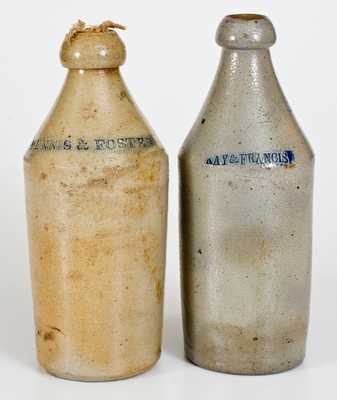 Lot of Two: Stoneware Bottles incl. Dated 1852 Example