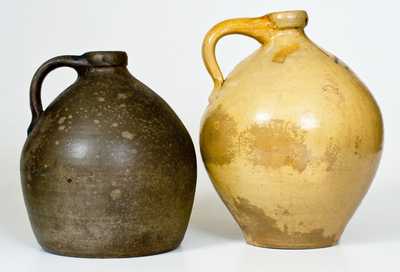 Lot of Two: Ovoid Stoneware Jugs, M. TYLER ALBANY MANUFACTURER and T. O. GOODWIN