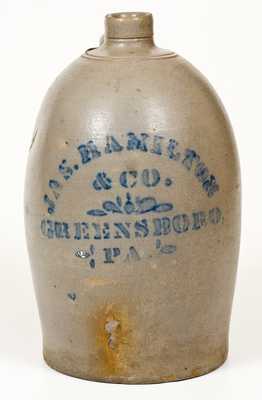 1 Gal. JAS. HAMILTON & CO. / GREENSBORO, PA Stoneware Jug