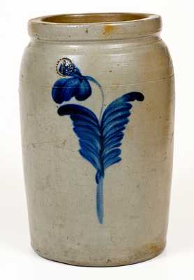 1 Gal. Stoneware Jar with Floral Decoration att. R. J. Grier, Chester County, PA