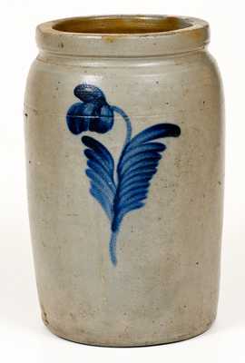 1 Gal. Stoneware Jar with Floral Decoration att. R. J. Grier, Chester County, PA