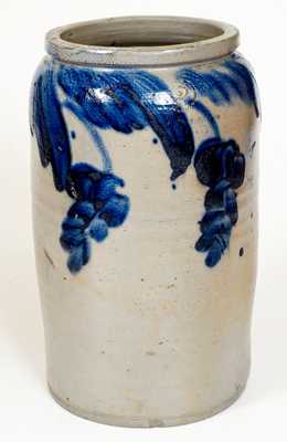 H. MYERS, Baltimore, MD Stoneware Jar with Profuse Floral Decoration