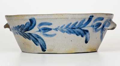 Baltimore Stoneware Milkpan w/ Profuse Floral Decoration, c1825