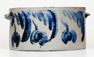 Stoneware Butter Crock w/ Profuse Floral Decoration, Baltimore, MD, circa 1825