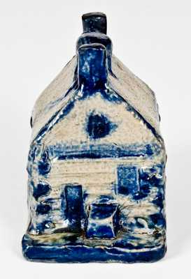 Outstanding Stoneware Log Cabin Bank att. Thomas Haig, Philadelphia, PA, circa 1846