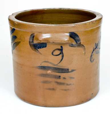 J. SWANK & CO. / JOHNSTOWN, PA Stoneware Cake Crock with Floral Decoration