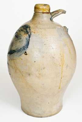 Fine Stoneware Jug w/ Large Folky Incised Man s Head Decoration, Northeastern US, c1800
