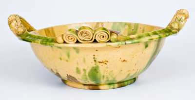 Exceptional Multi-Glazed Redware Washbowl, Strasburg, VA, circa 1890