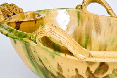 Exceptional Multi-Glazed Redware Washbowl, Strasburg, VA, circa 1890