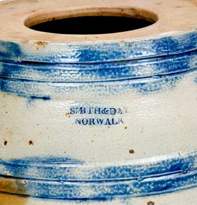 Rare SMITH & DAY / NORWALK 3 Gal. Stoneware Barrel-Shaped Water Cooler