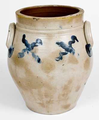 Rare 2 Gal. A. E. SMITH / NORWALK Stoneware Jar with X Decoration