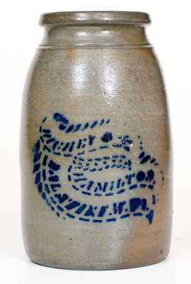 RICHEY & HAMILTON / PALATINE, W. VA Stoneware Canning Jar