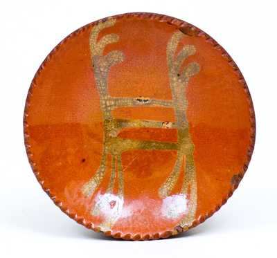 Small-Sized Slip-Decorated Redware Plate