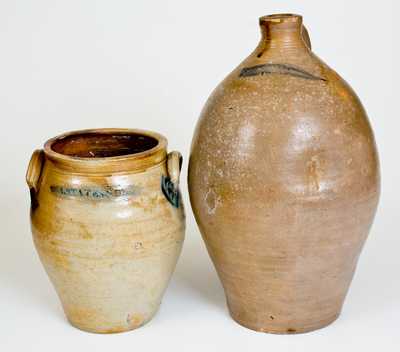 Lot of Two: Rare KNOWELS & STATES / NEW LONDON, CT Jug, A. STATES & CO. Jar